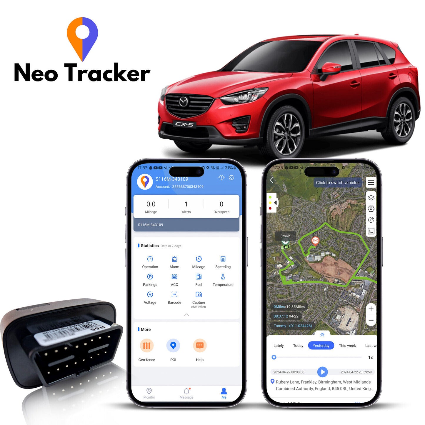 OBDII GPS 2G Real-time tracker